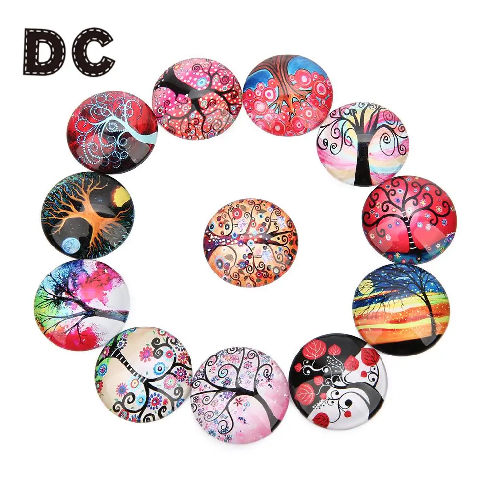 20 шт./лот Круглый Кабошон для дерева стеклянные ювелирные изделия Compon 10/12/14/18/20/25