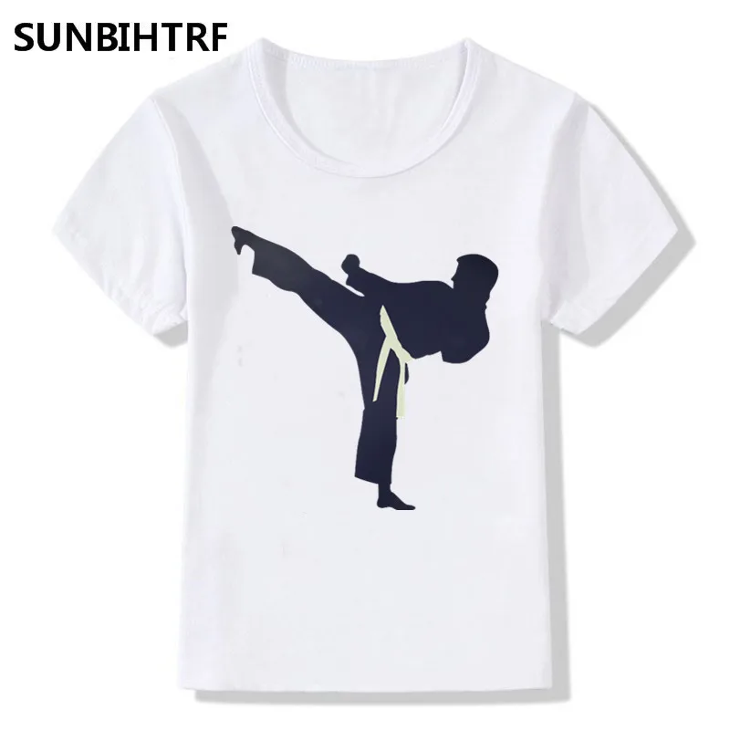 Стильные Детские футболки с рисунком тхэквондо детская одежда круглым вырезом