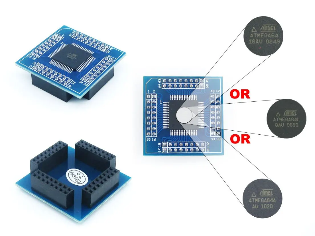 Atmel Atmega64 плата ATmega64A AU AVR макетная стартовый набор все I/Os из Waveshare бесплатная