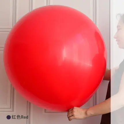 red 12 шт./лот, круглые шары, 36 дюймов, 90 см, большие шары, латексные, для дня рождения, вечеринки, для детского душа, Свадебный декор, надувные гелиевый воздух, шары - Цвет: red