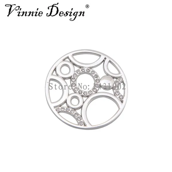 Винни Дизайн ювелирные изделия 25 мм небольшой кристалл Круглый Монета диск