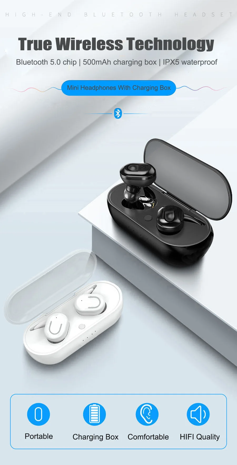 Вы первый Bluetooth наушники беспроводные наушники TWS наушники Bluetooth 5,0 стерео с микрофоном зарядная коробка для смартфона iPhone