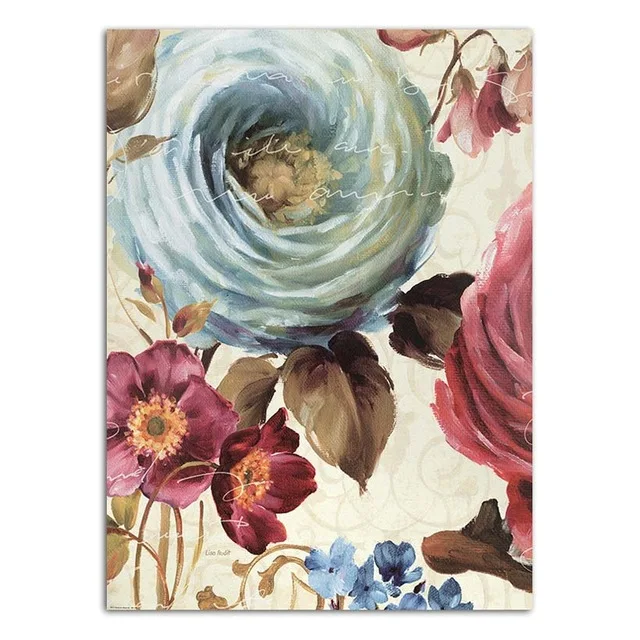 no frame2 Vintage Flower Birds Animals Canvas Painting Nordic Home Decoration Posters and Prints Wall Art Picture for Living Room No Frame - Цвет: no frame2