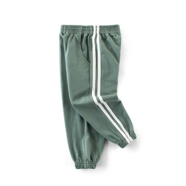 Новые детские длинные штаны для мальчиков спортивные штаны для бега для мальчиков тонкие укороченные штаны для девочек укороченные штаны для бега для детей от 2 до 7 лет - Цвет: Green