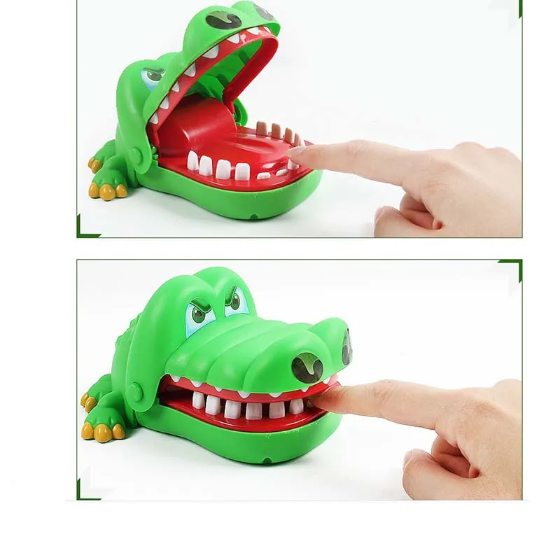 Новый крокодил смешная игрушка на палец Творческий электрическая горловина укус