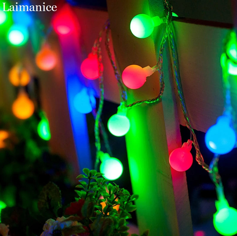 Светодиодная гирлянда с шарами 10 м 60 светодиодов 5 В питание от USB|fairy lights|string lightsled