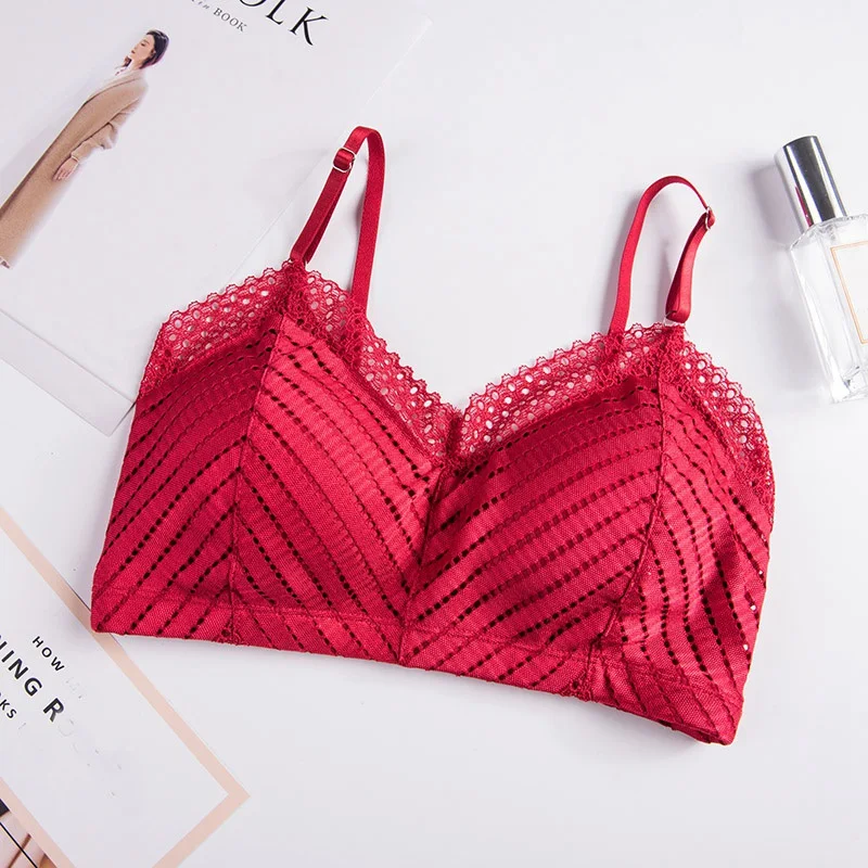 Бесшовный бюстгальтер для женщин кружевной беспроводной мягкий сексуальное