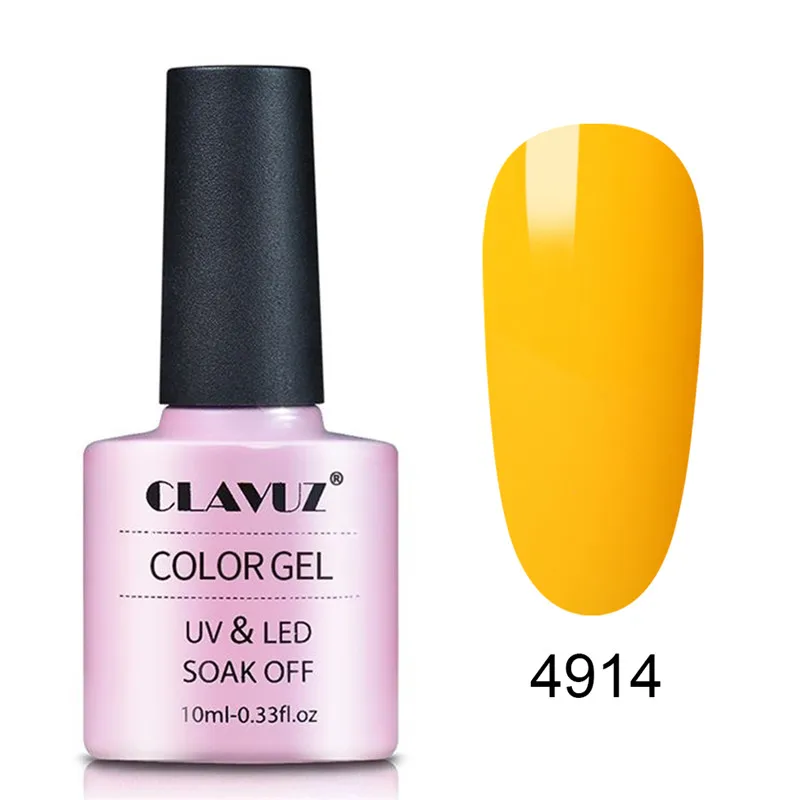 CLAVUZ Macaron UV светодиодный Полупостоянный долговечный Гель-лак черный белый чистый Цвет Гель-лак для ногтей 10 мл