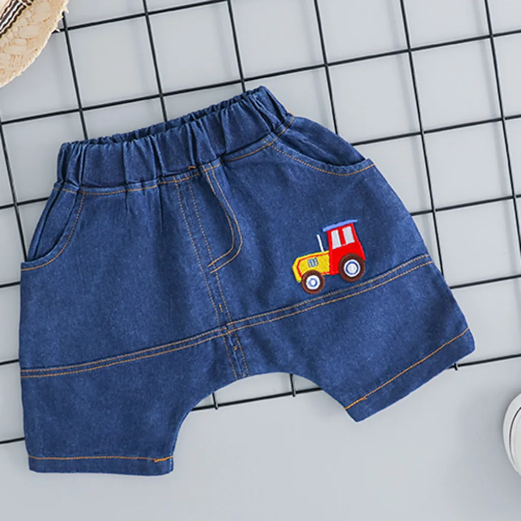 Футболки с забавными изображениями для маленьких мальчиков топы короткие штаны