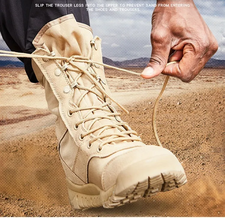 36-46 Size Summer Army Fans Combat Boot Men Women Outdoor Climbing High Top Hiking Shoes Tactical Training Desert Military Boots