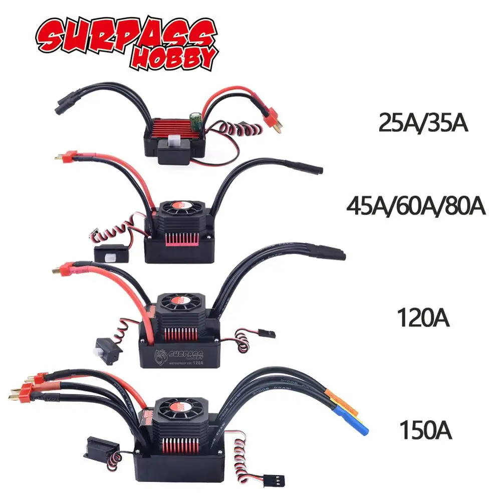 Водонепроницаемый регулятор скорости 150A 120A ESC KK 35A 45A 60A 80A для 1/8 1/10 1/12 RC монстр