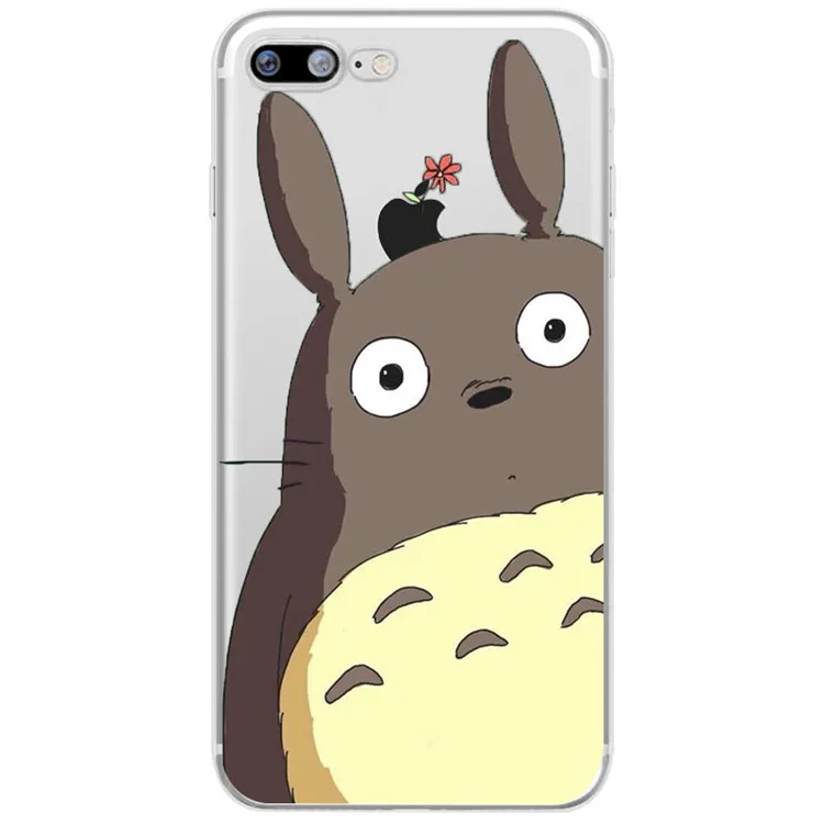 Мягкий чехол из ТПУ с рисунком Тоторо Унесенные призраками аниме Ghibli Миядзаки Kaonashi для iPhone 6 6s 7 8 Plus X 5S SE Xs Max Xr - Цвет: 1