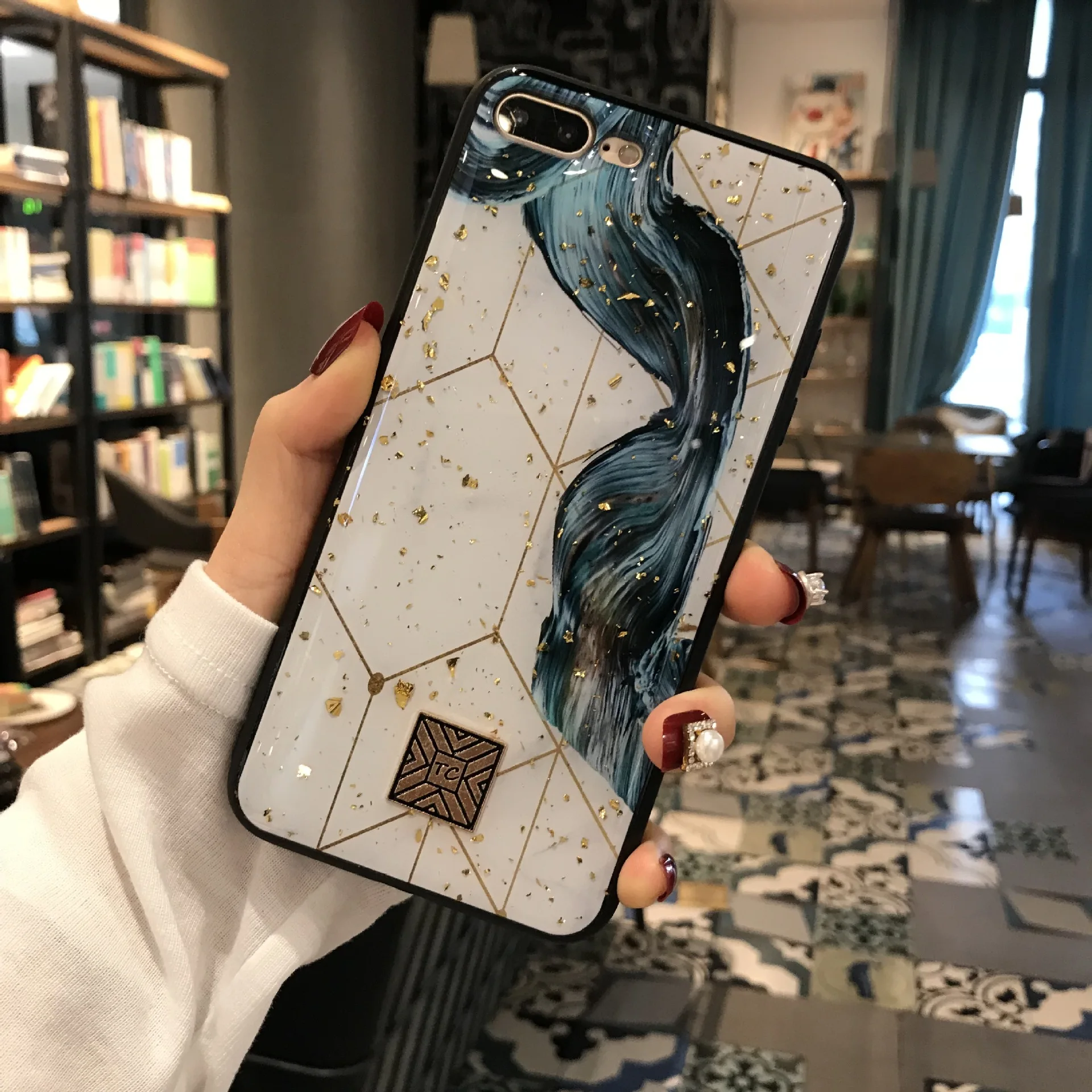 Роскошный Золотой фольга Bling marble чехол для телефона iPhone X XS Max XR силиконовый 7 8 6 6s