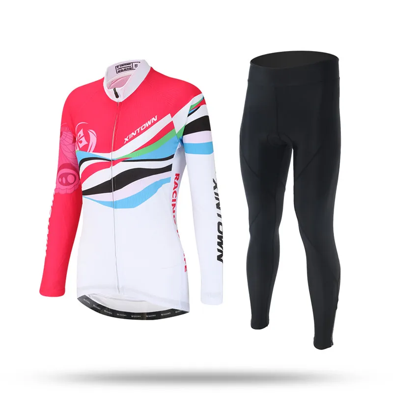 Зима 2018 Термальный флисовый Женский комплект для велоспорта MTB одежда Ropa Ciclismo