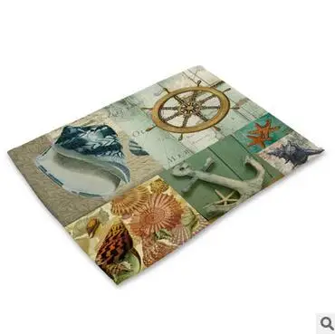 4 Винтажный морской якорь подстилка коврик из ткани украшение стола коврик для кухни позавasos мантелес индивидуальные Onderzetters H199 - Цвет: 4