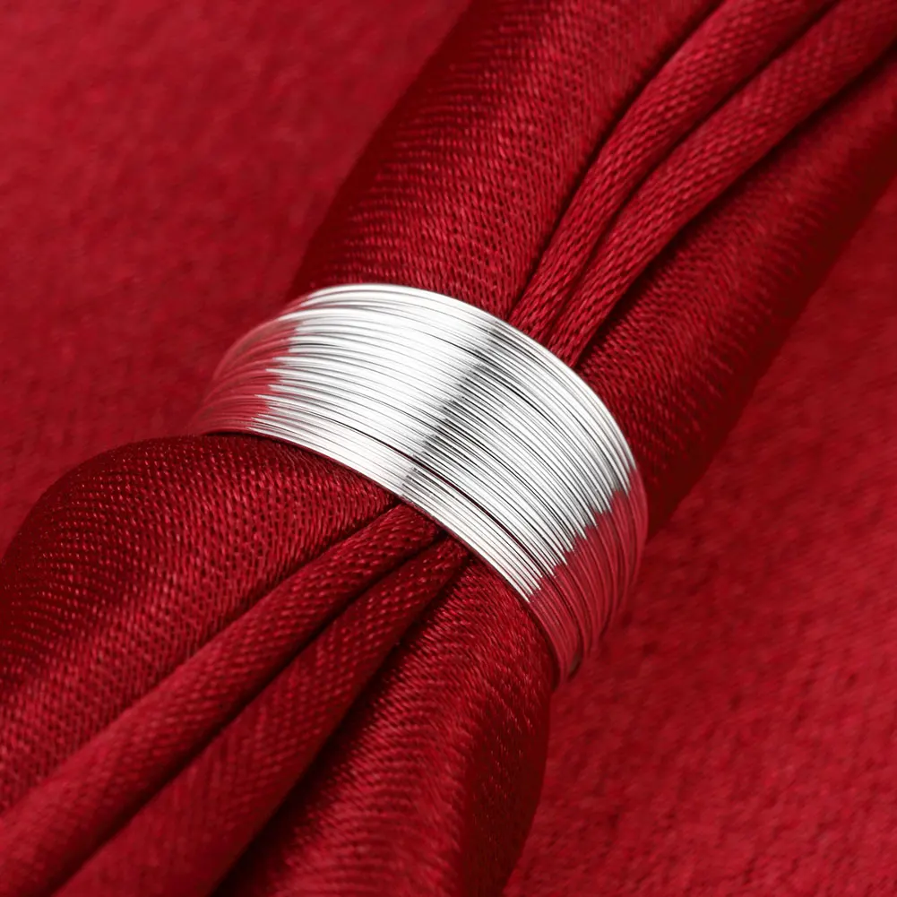 Кольцо женское мужское посеребренное регулируемое разные линии - купить по