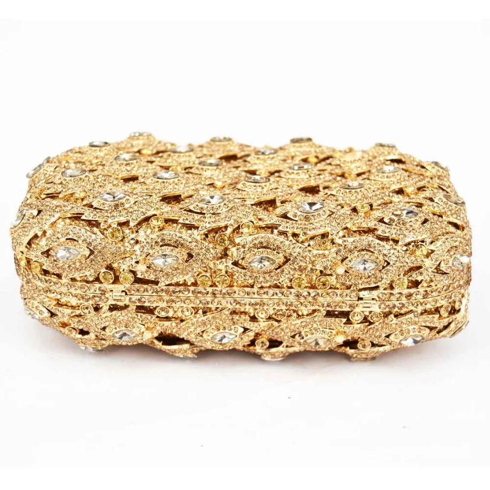 Элегантные сверкающие вечерние клатчи с золотистыми и серебристыми кристаллами