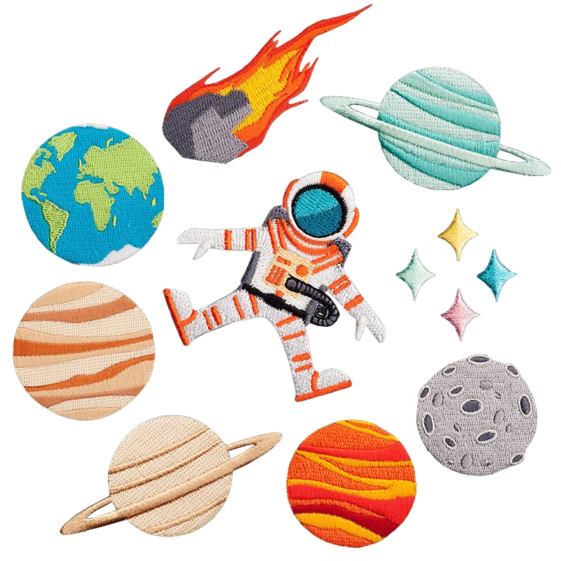 Железная нашивка с вышивкой астронавт путешествие в космос значки Космос Звезда