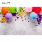 Фон для фотографирования детей Laeacco, день рождения, фотозона, красочные воздушные шары, ленты, звезды