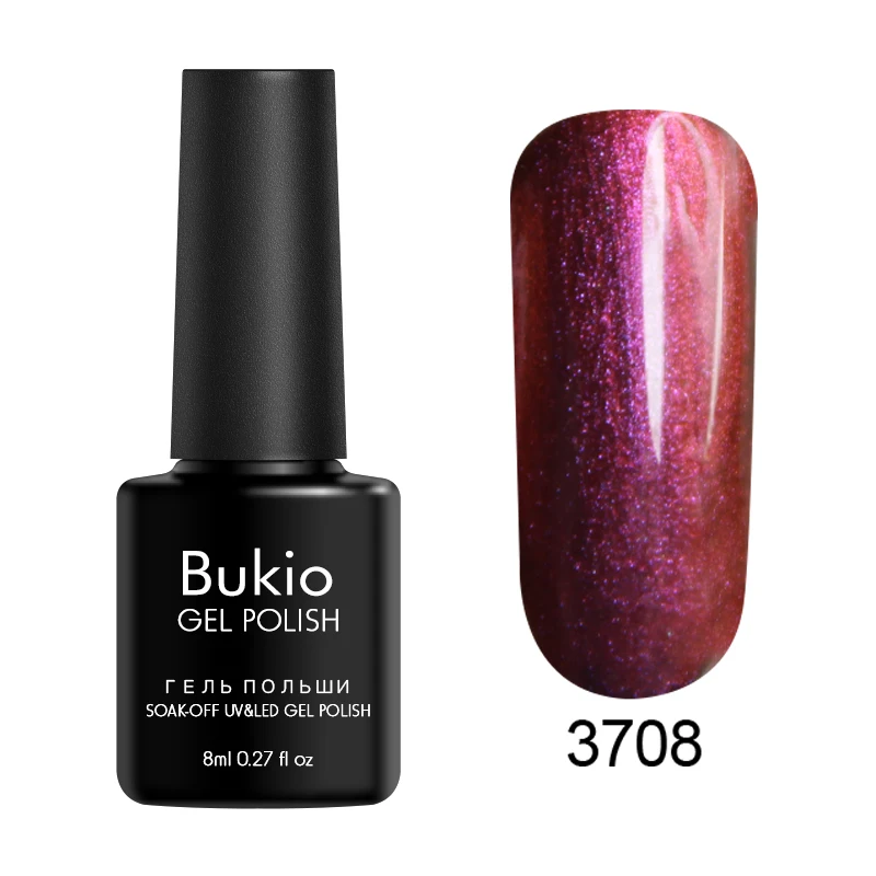 3708 Bukio Хамелеон Блестящий Гель-лак для ногтей порошок зеркальный эффект лак для ногтей 12 цветов долговечный замочить УФ светодиодный лак - Цвет: 3708