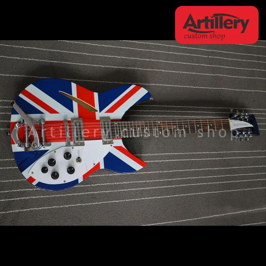 Заводская rickenback 325 330 Гитары флаг Англии сим-акустическая 12 strings РК электрогитара музыкальный инструмент магазин