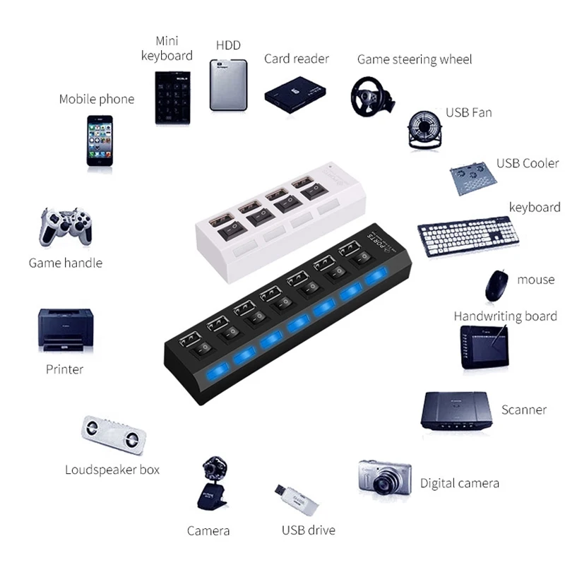 OUSU высокое Скорость мини usb концентратор с несколькими портами 3 0 4 7 Порты USB