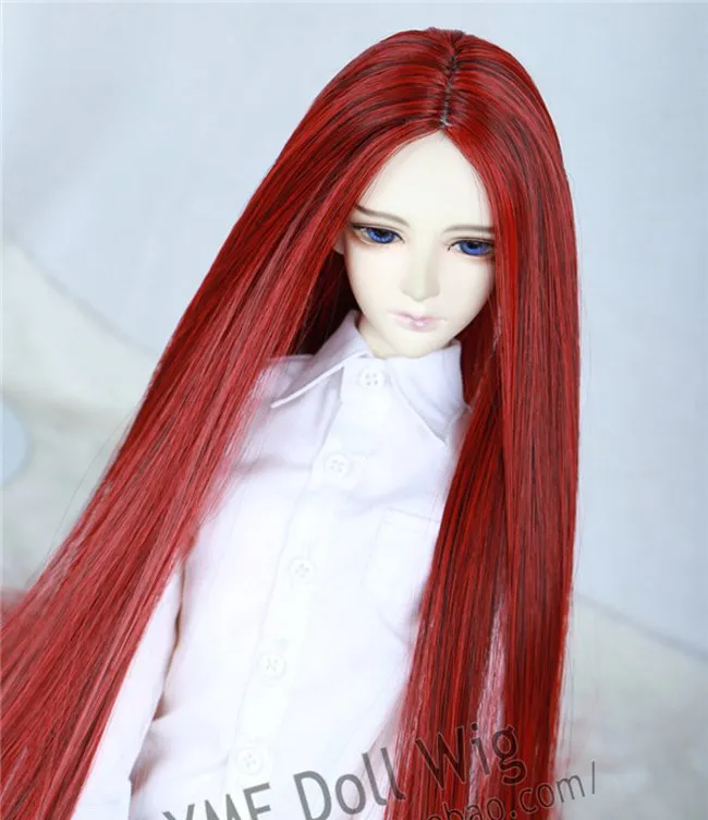 

Высокое качество 1/3 красный кукольный парик, длинные волосы, SD BJD кукольные парики