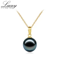natural black pearl necklace jewelry18k gold pendant tahitain pearl jewelry for womenreal seawater pearl jewelry fine gift