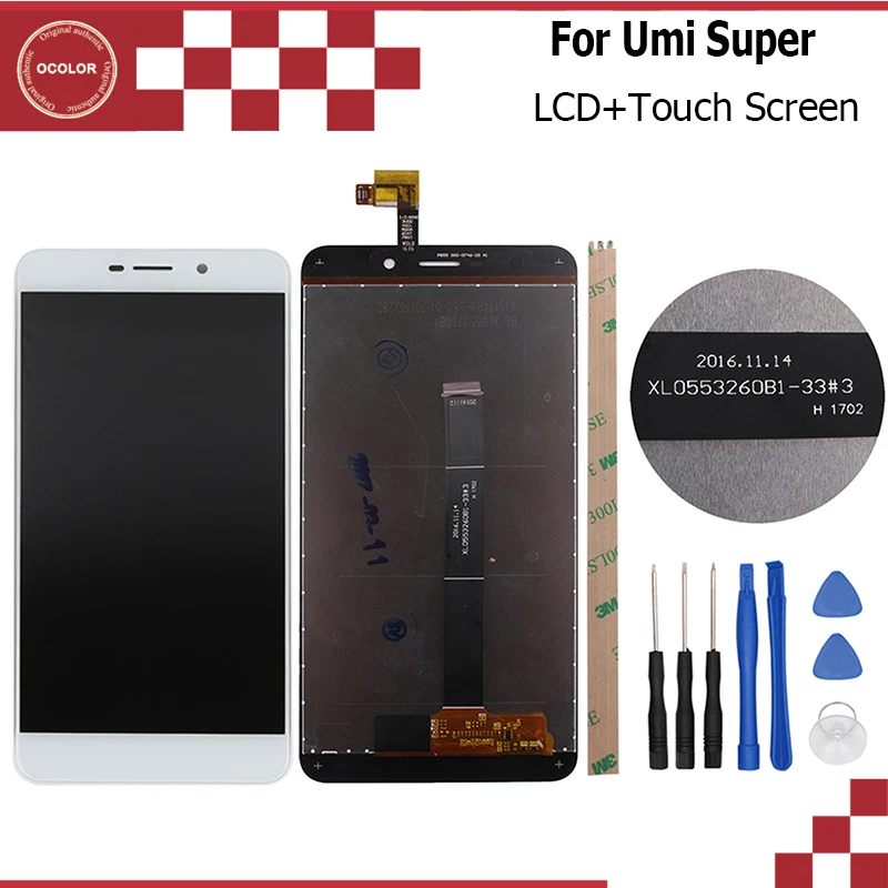 Ocolor Android 6 0 для Umi Супер Макс ЖК дисплей Дисплей и Сенсорный Экран Оригинал 5