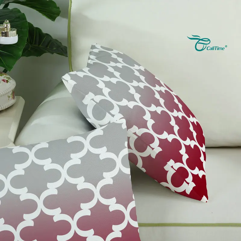 2 шт квадратная наволочка CaliTime для подушек градиентная форма Quatrefoil Accent