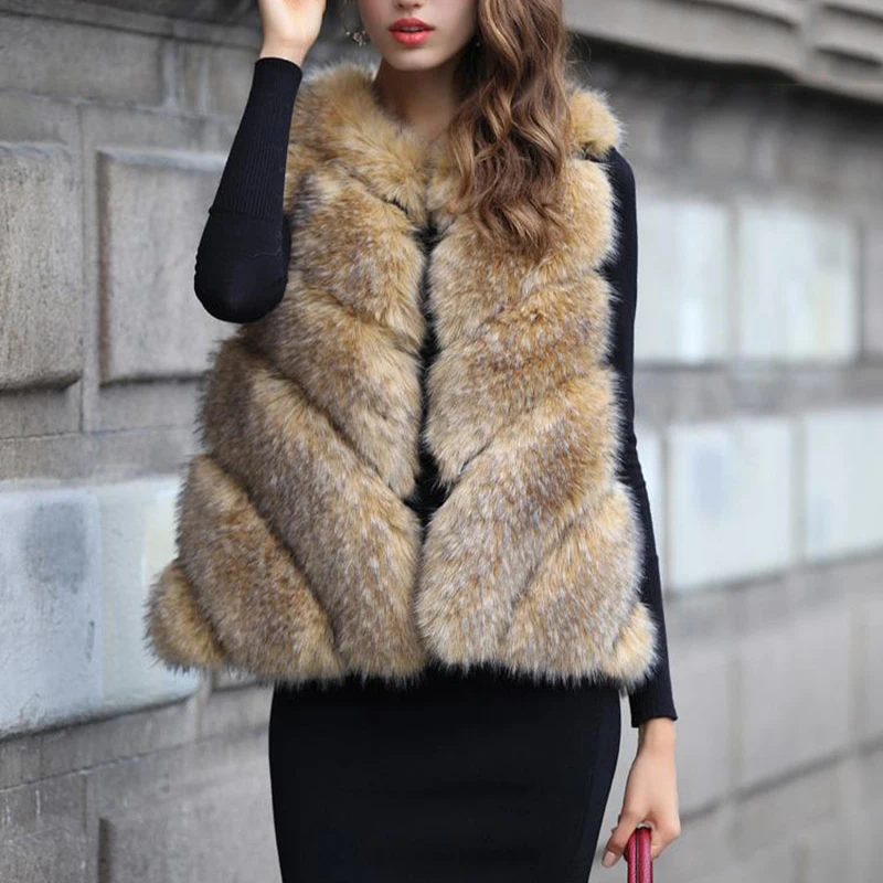 2017 Зимний новый высококачественный жилет из искусственного меха роскошное