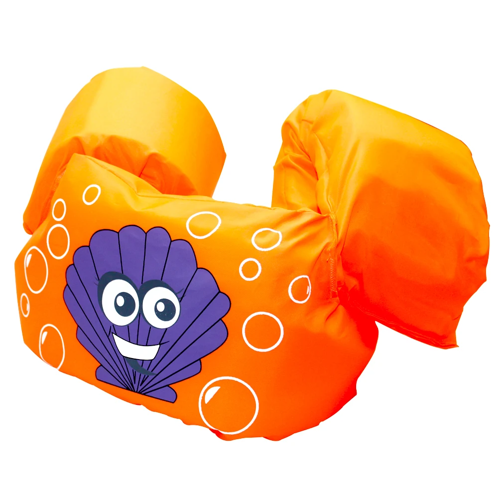 Orange Shell Купальный жилет для детей от 2 до 8 лет спасательные жилеты с героями мультфильмов детский плавательный бассейн кольцо для плавания защитные кольца для плавания - Цвет: Orange Shell