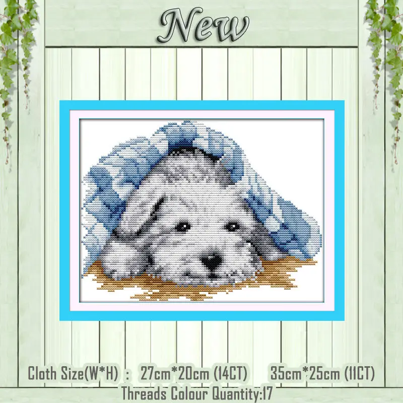Small lovely dog Далматинцы Хаски милая собака картина Счетный принт на холсте DMC 11CT 14CT наборы DIY вышивка крестиком наборы для рукоделия - Цвет: Small lovely dog