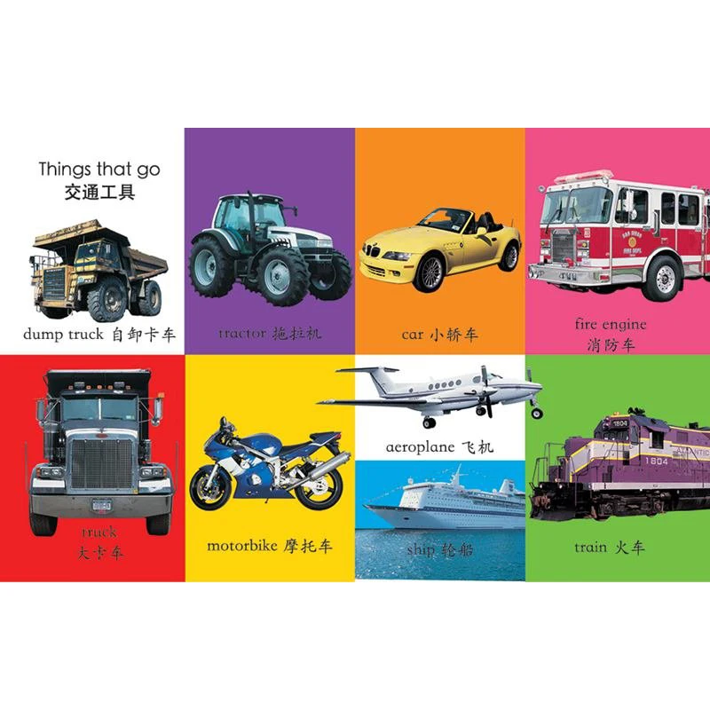 Первая двуязычная книга с 100 словами на китайском и английском языках обучение