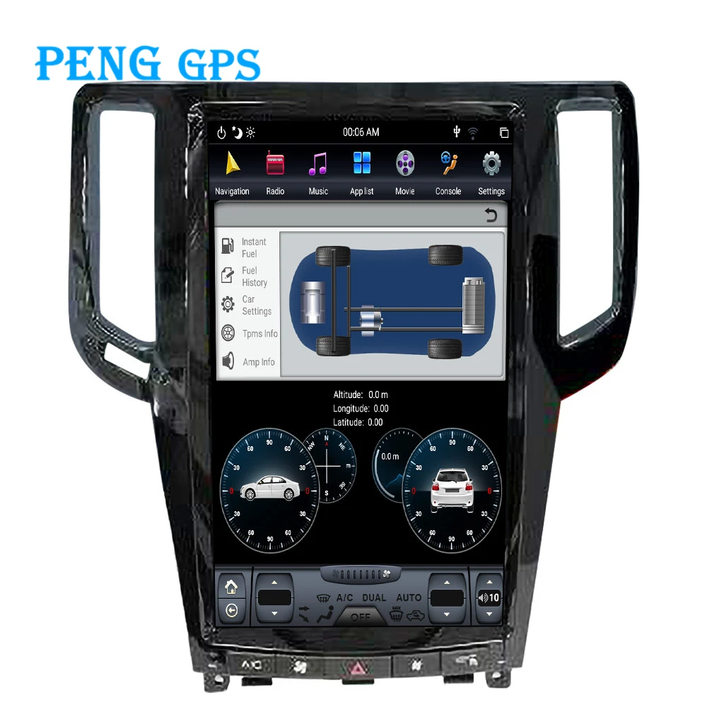 Автомобильный радиоплеер Tesla вертикальный экран для Inifiniti G25 G37 2007-2013 GPS-навигация
