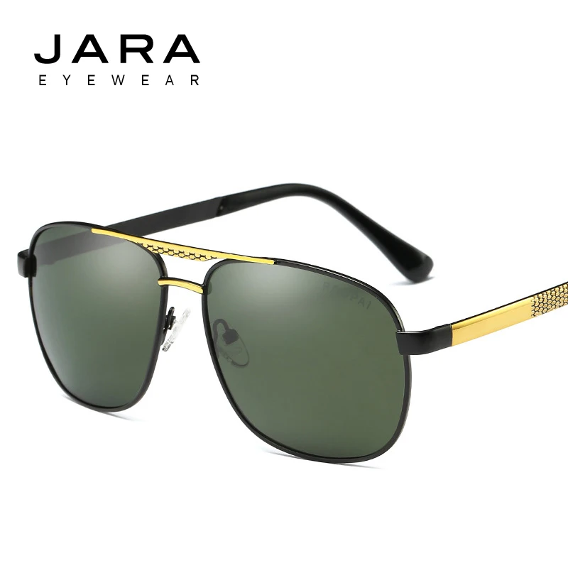 Хара мужчин квадратный драйвер сплав ретро поляризованных солнцезащитных очков