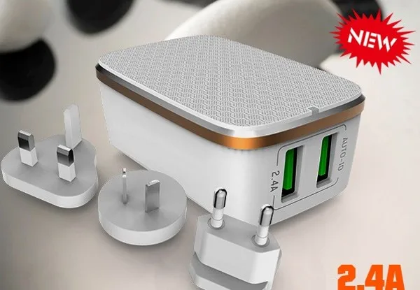 Новый 2 4 дуплекс USB для зарядки ЕС США Великобритания Plug головы зарядное