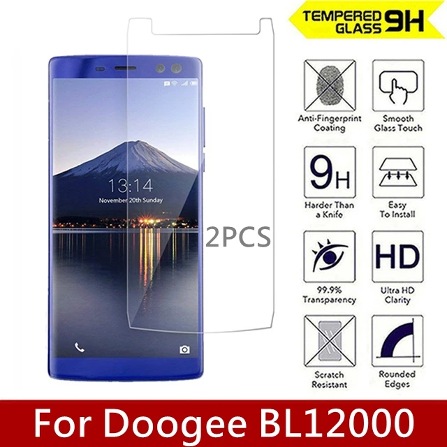 Закаленное стекло Для Doogee BL12000 Pro 2 шт./лот ультратонкая защита экрана 9H 2.5D от