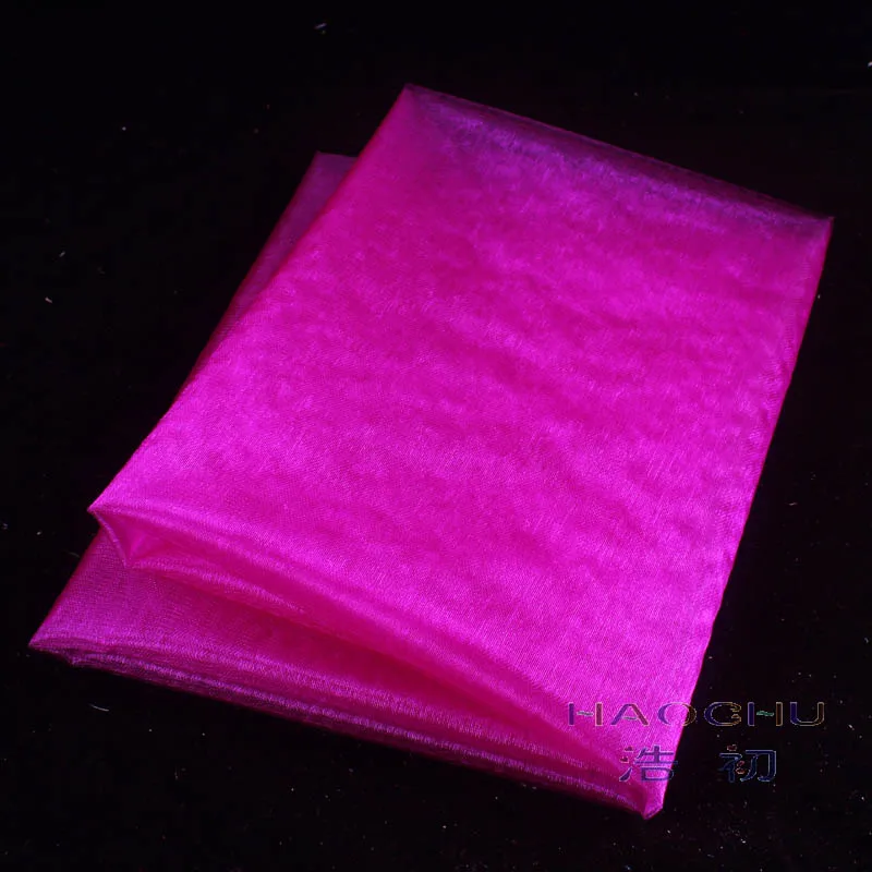fuchsia HAOCHU 5 м X 150 см прозрачная органза для рождественской вечеринки украшения DIY для балетной пачки свадебного Mariage аниверсарио Festa рулонные Тюлевая ткань - Цвет: fuchsia