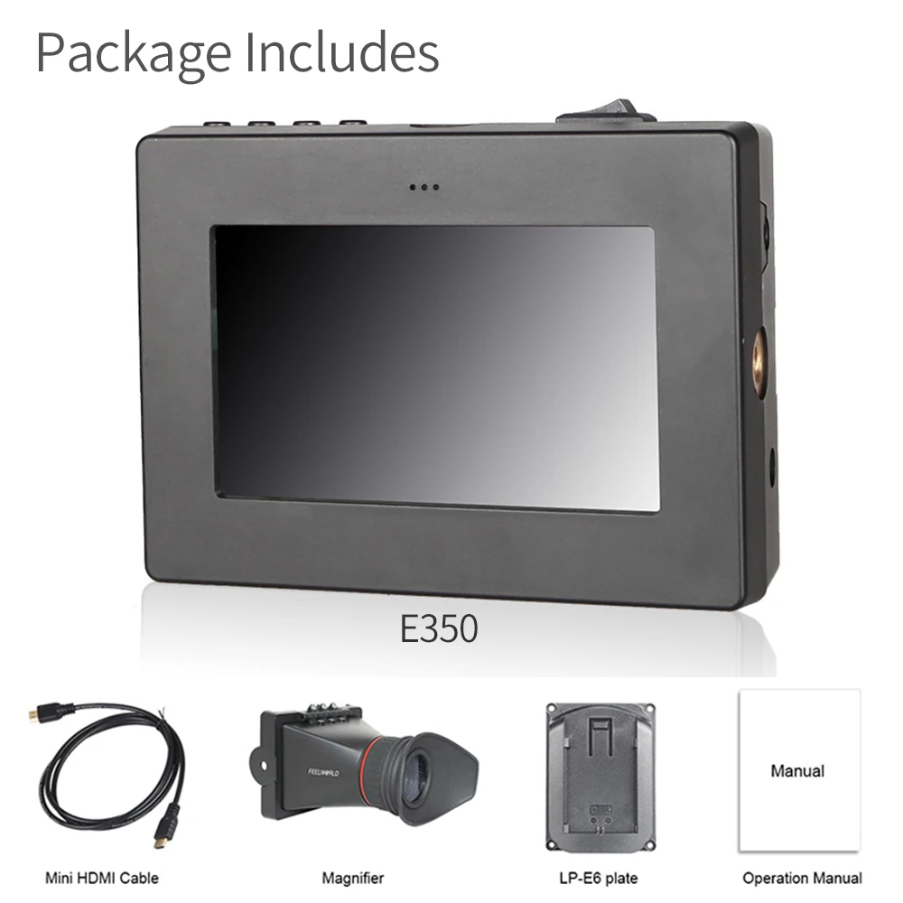 Feelworld E350 HDMI Электронный видоискатель 3 5 ''HD 800x480 ЖК-экран 2X Увеличение EVF поле