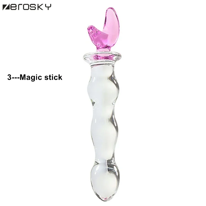 Zerosky Crystal Glass Dildo Penis Beads Vaginal Anal Plug Stimulation Buttplug Vibrator Sex Toys for Woman Shop |