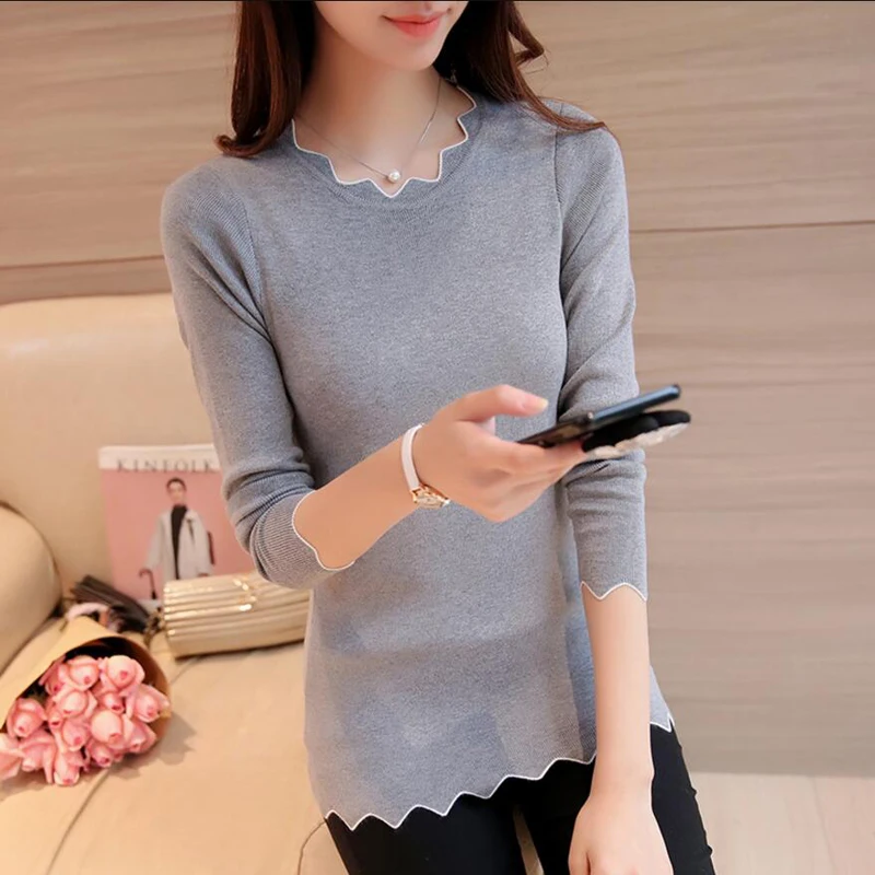 2018 Korean version of the new Autumn winter Sweater women knit long-sleeved sweater women's sets bottoming knitting | Женская