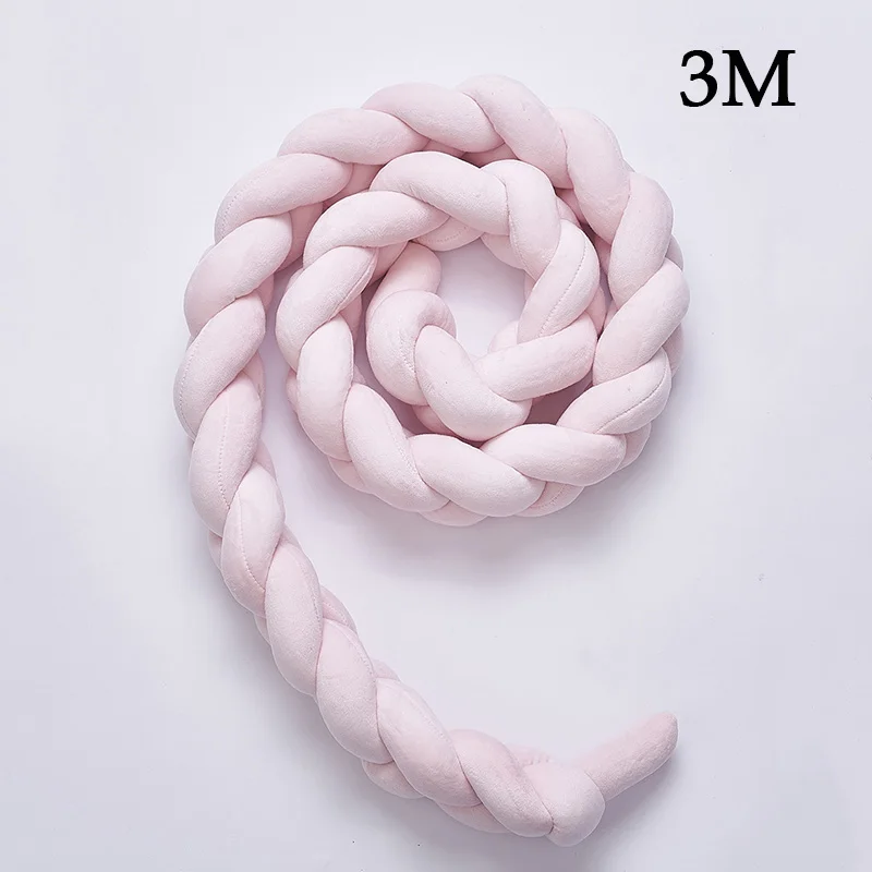 pink3M 1 шт., 2 м/3 м, детская ручная работа, Узелок для новорожденных, длина бампера, завязанная мягкая тесьма, мягкая разноцветная детская кроватка, декор для комнаты, NBB0184 - Цвет: pink3M