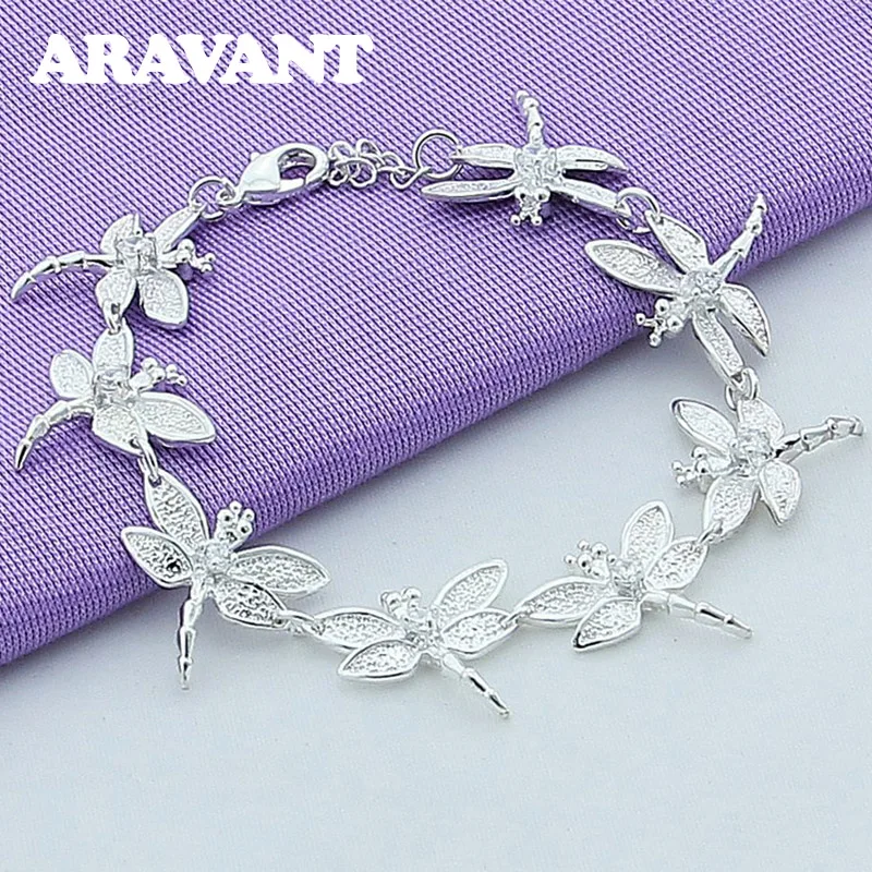 Женская цепочка со стрекозой из серебра 925 пробы | Украшения и аксессуары