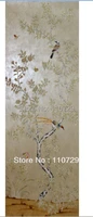 hand painted non woven silk wallpaper painting cherry flowers birds many pictures optional