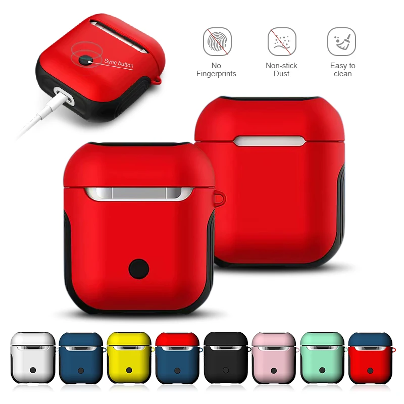 

Мягкий ТПУ + ПК армированный силиконовый чехол для Apple Airpods чехол для Airpods противоударный силиконовый чехол двухслойные сумки