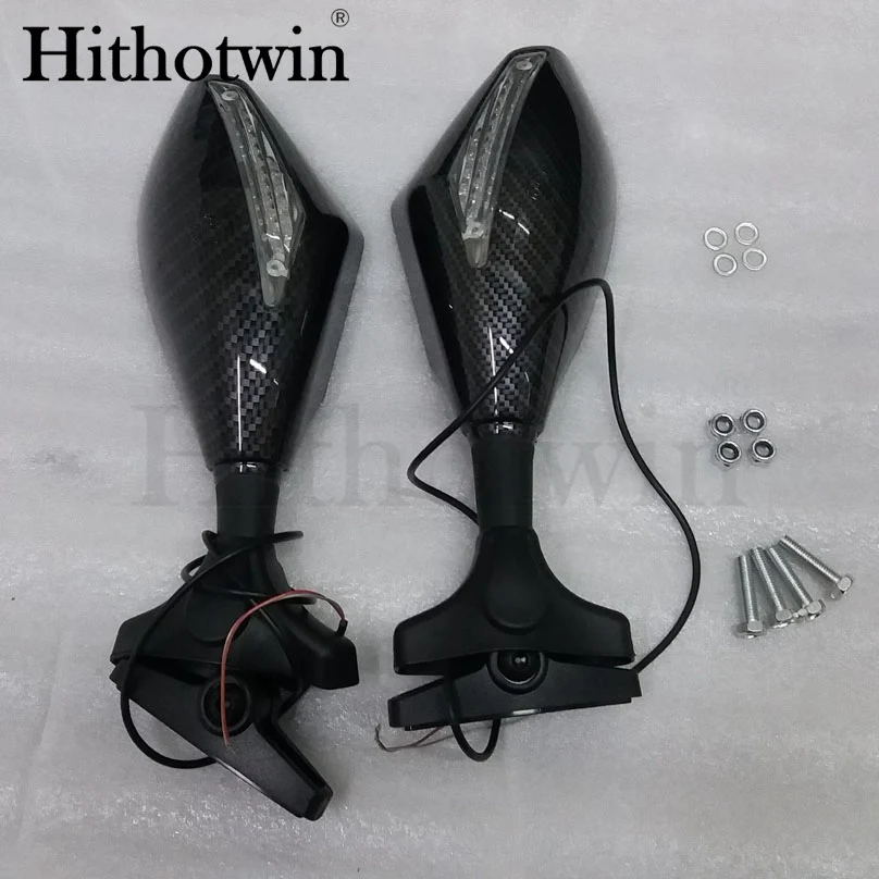 Carbon ZX6R 1994 1995 1996 1997 1998 1999 2000 2001- мотоцикл Зеркало заднего вида с поворотом светильник для Kawasaki ZX-6R 1994 - Цвет: Carbon