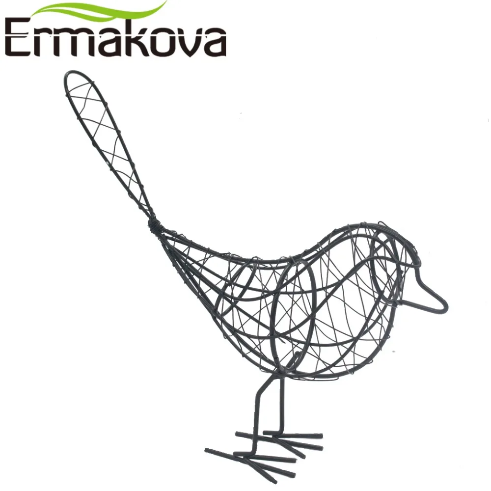 Фигурка птицы ERMAKOVA из металлической проволоки ручной работы модель украшения