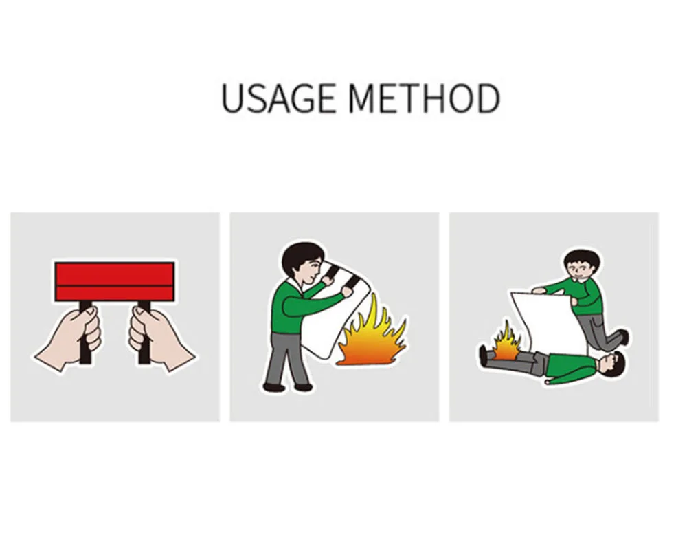 

1M X 1M Fire Blanket Fiberglass Fire Flame Retardant Emergency Survival White Fire Shelter Safety Cover Fire Emergency Blanket