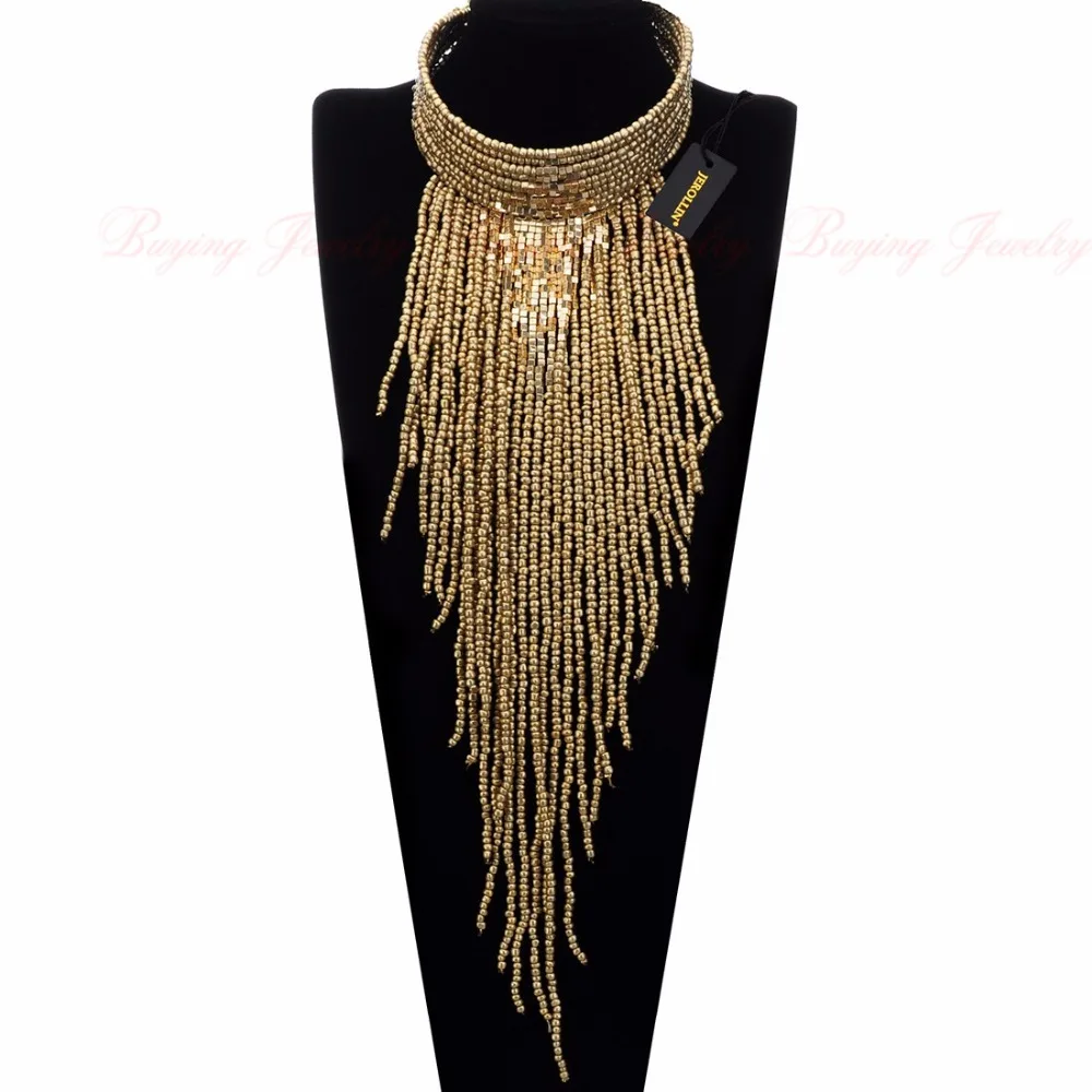 Jerollin Мода в богемном стиле ручной работы смолы длинные бусы с кисточкой